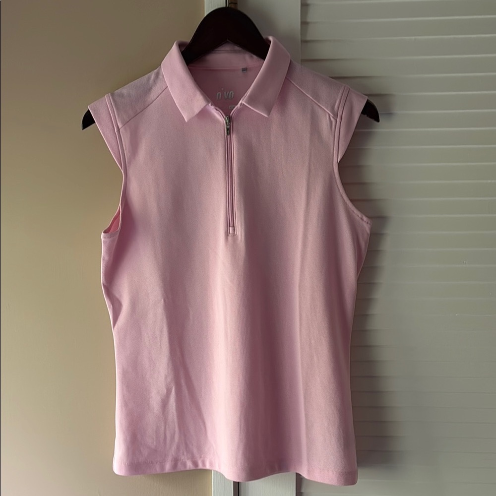 EUC Pink Sleeveless Polo Top